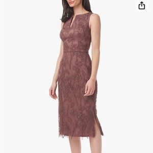 JS Collections mink Mesh Maxi Cocktail And Party Dress